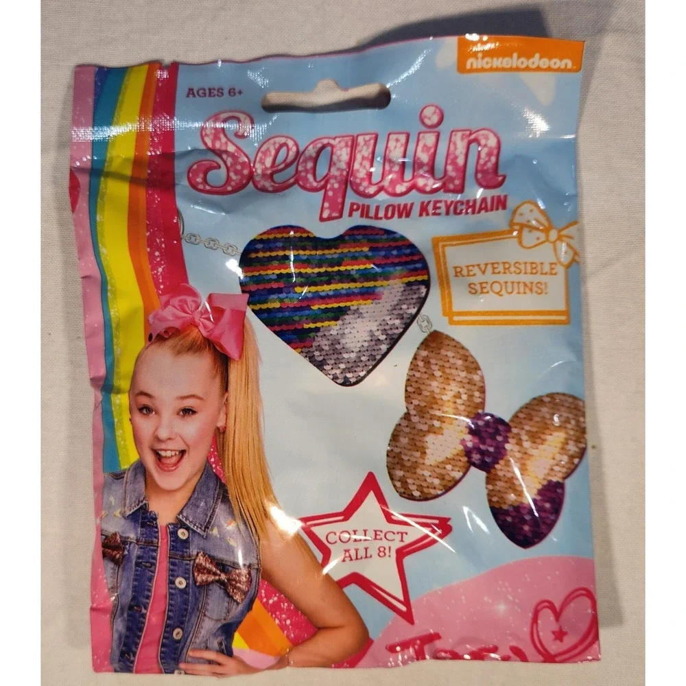 Nickelodeon JoJo Siwa 5 Mini Bow Set & Sequin Pillow Keychain Mystery Pack